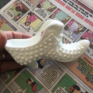 Vintage Fenton Milk Glass Shoe